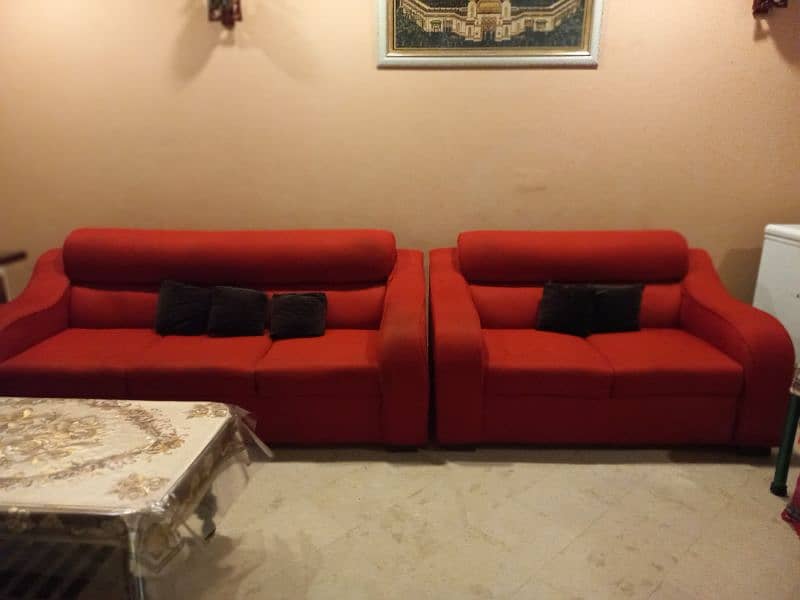 5 seater juite sofa in red colour 1