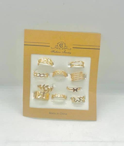 Modern design golden plated Rings  set _ pack of 10 2