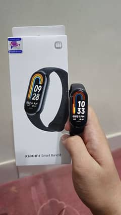 mi band 8 with 9 straps and a silicon cover scratch less condition 0