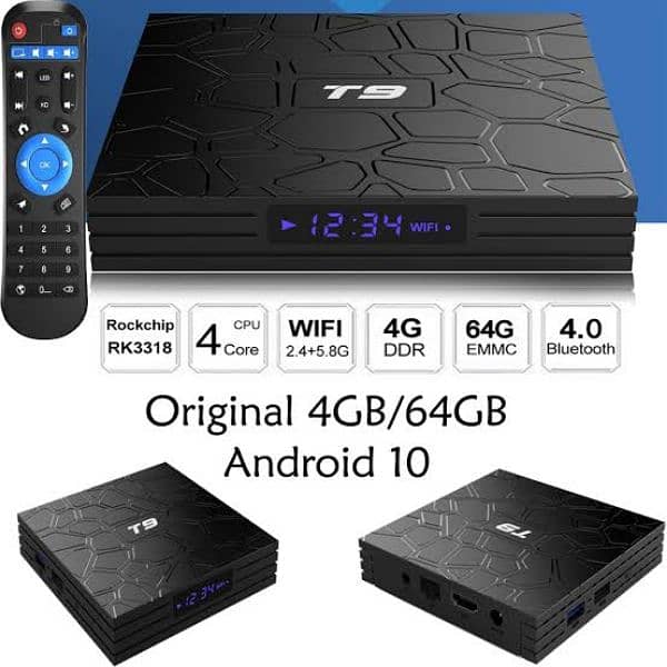 Android TV Box X96q Mini 4+64gb with 5000 free channels t9 air mouse 3