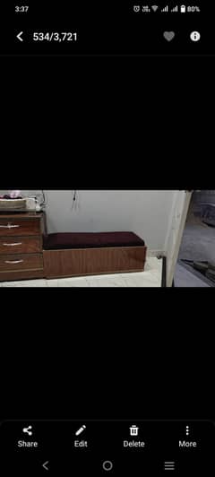 Bedroom set ( bed, bedsides, almira, dressing and sethi)