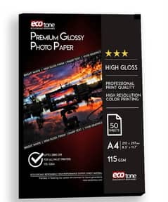 Premium glossy paper 115 gsm a4 pack of 50