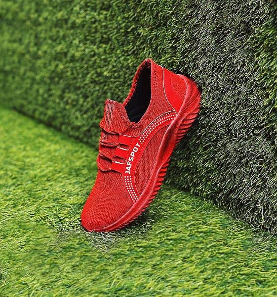 Men's Casual Breathable Fashion Sneakers -JF018. Red 1