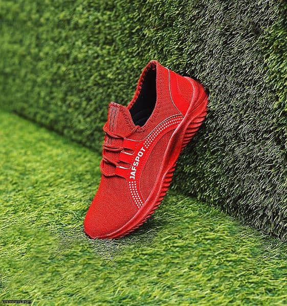 Men's Casual Breathable Fashion Sneakers -JF018. Red 2