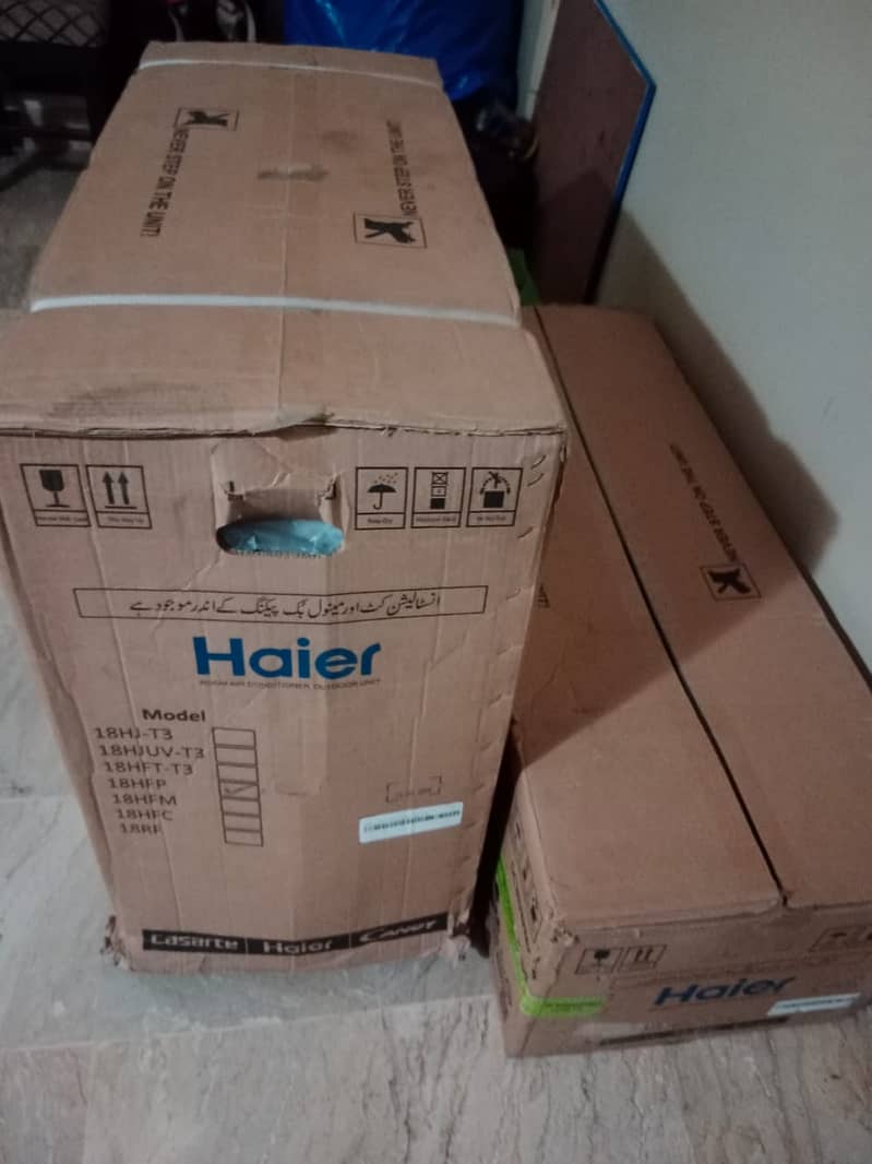 BOx packed haier 1.5 tone 0