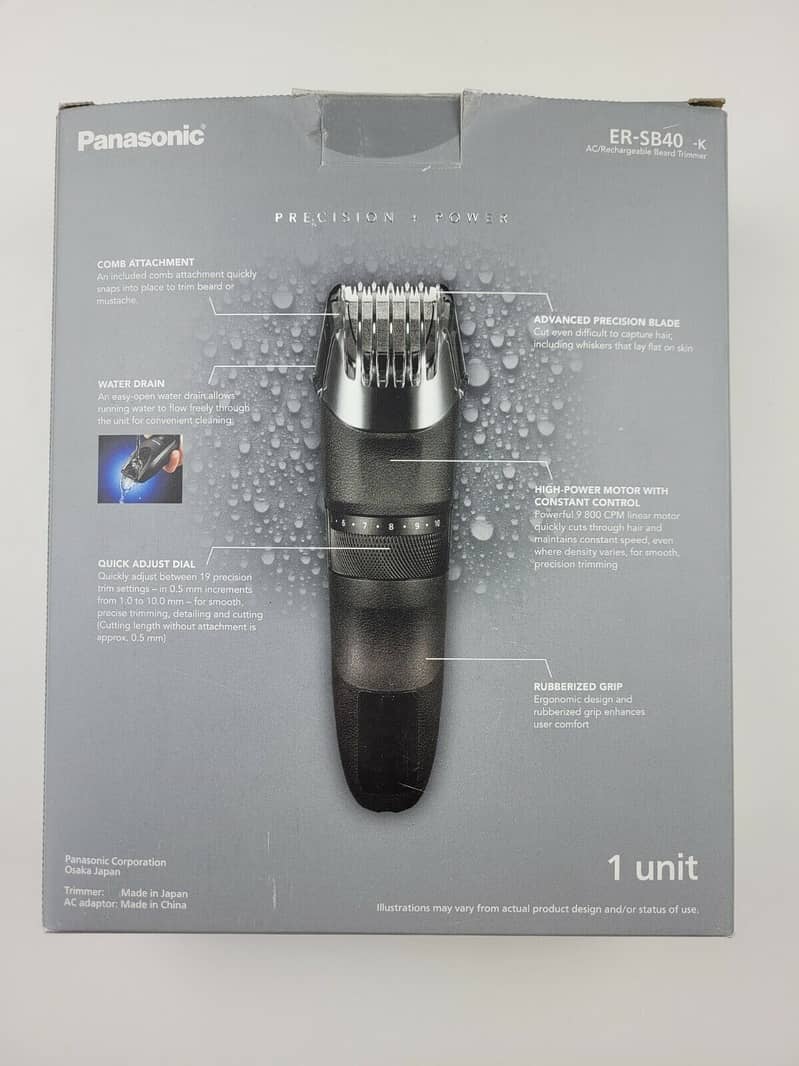 CordlessPanasonic Beard Trimmer Cordless, Model ER-SB40-K 0