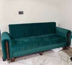 Teal Colour Sofa cum Bed