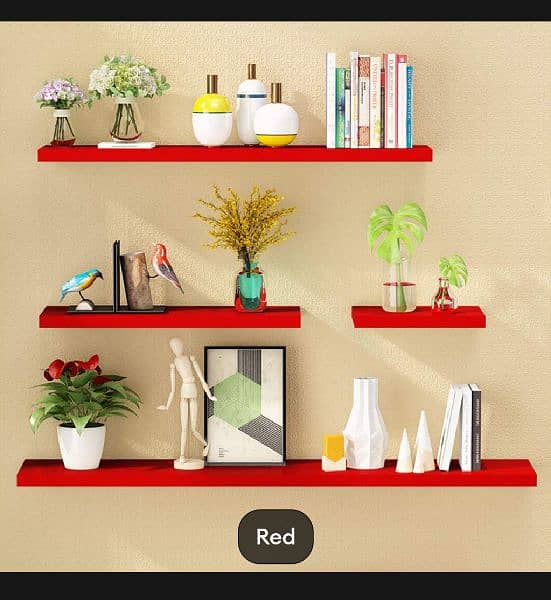 Set of 4 Flat Delightful Wall Mounted Book Shelf, wooden shelves 2