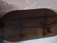 wood and glass table