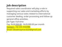 Sales Coordinator