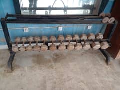 imported dumbbells set with stand