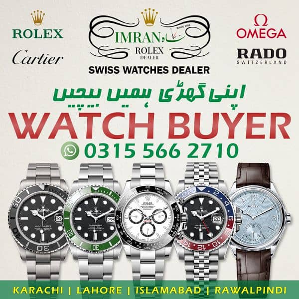 PRE-OWNED WATCHES BUYER Rolex Cartier Omega Hublot Chopard Corum Rado 0