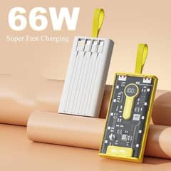 Power Bank With Cable 66w Fast Charging 20,000 Mah