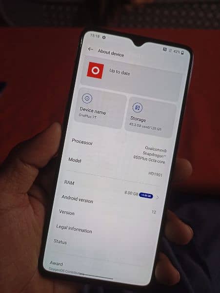 Oneplus 7T 8/128
PTA APPROVED 
fresh sealed phone
Mint condition 6