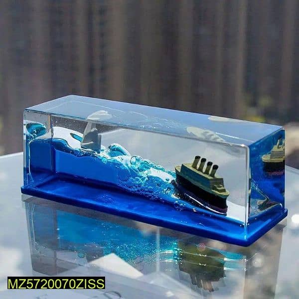 Creative Cruise Ship Fluid Drift Bottle Decorative piece 4