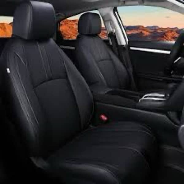 Black Leather Seat Covers For Honda Civic X 2016-2021 0