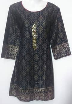 Cotton Kurti Block Print – Black – Medium