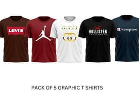 PAIR OF FIVE JERSEY GRAPHIC T-SHIRT