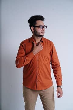 Cool Rust Lycra cotton Shirt.