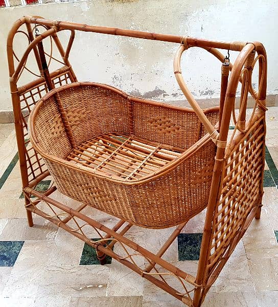 Cane Baby Jhoola Handmade Rattan Wicker Baby Swing Bed Baby Cradle 2