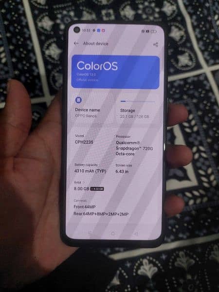 Oppo reno6 box charger 8gb ram 128 rom 1