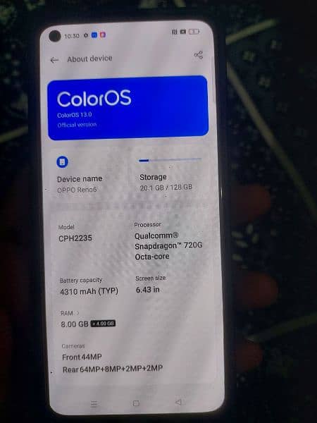 Oppo reno6 box charger 8gb ram 128 rom 8