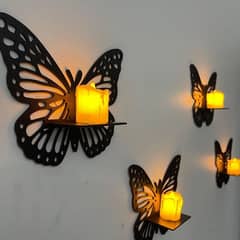 Butterfly shelves Black, Pack of 3