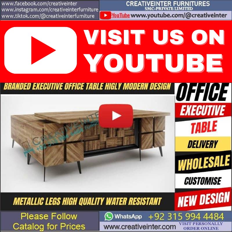 Executive Office Table Manager Desk CEO Reception Workstation Chair 4