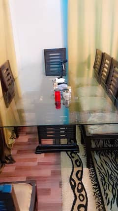 8 Seater Dining Table with 12mm Glass Top