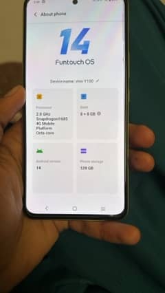 Vivo Y 100 8gb 128gbfull box 2months use