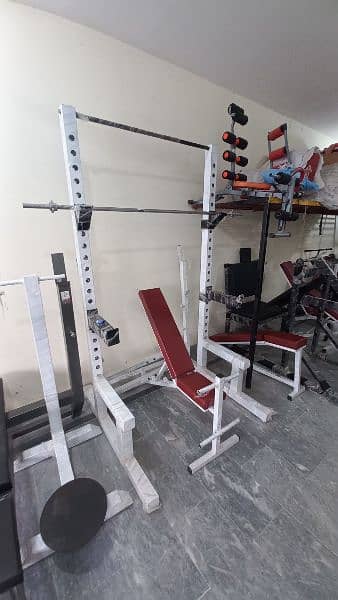 Squat rack smith machine multi gym cable cross over dumbbells pullup 1