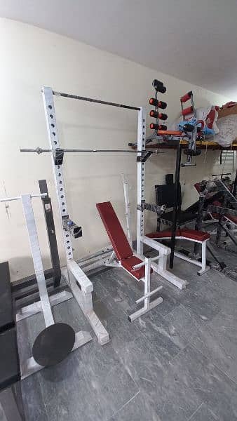 Squat rack smith machine multi gym cable cross over dumbbells pullup 3