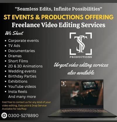 Video Editors Available (professional)