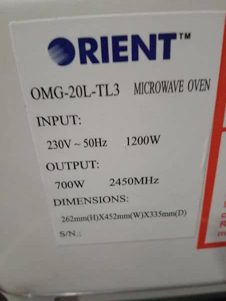 Orient Microwave Oven 0