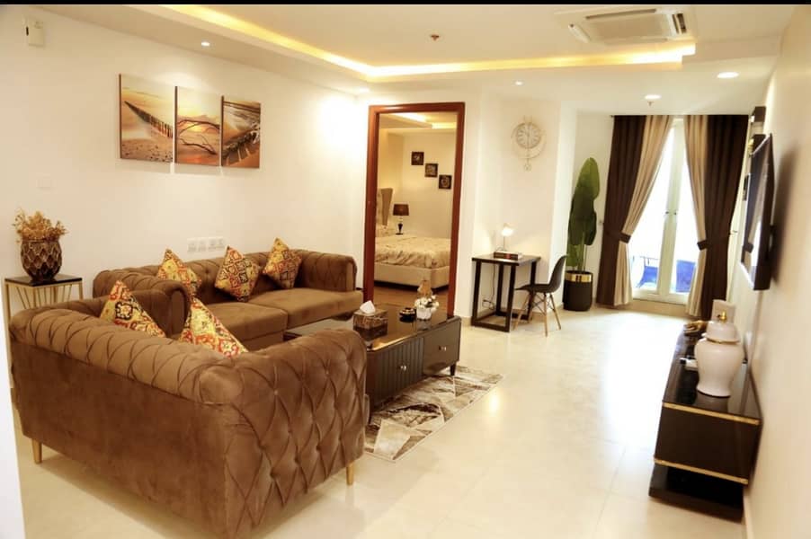 Two beds luxury apartment for rent on daily basis in bahria lahoe 6