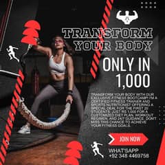 Only In 1,000 Transform your body with our exclusive Fitness Bootcamp!