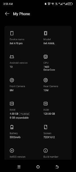 Itel A70 pro 5