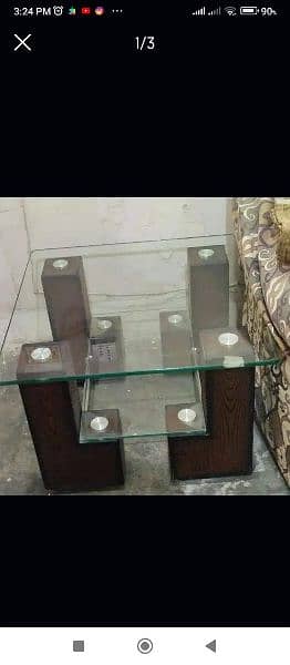 3 glass Tables Set Good condition 4