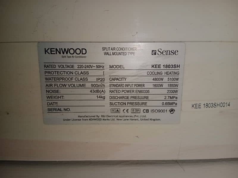 Kenwood 1.5 ton AC 2