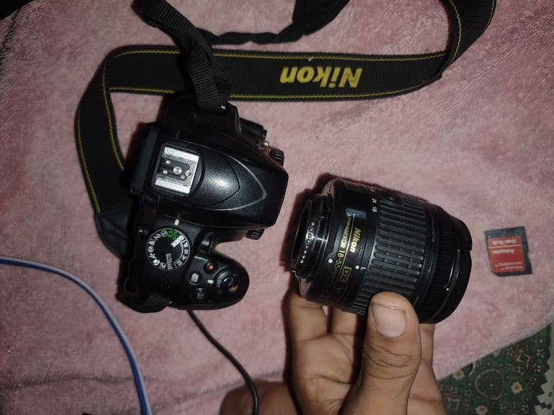 Nikon d3300 with 1855 lens and attach big battery   with bag  complete 4