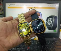 G9 Ultra Pro Gold smart watch with 3 Straps Apple Ultra smart watch