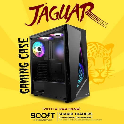 Boost Jaguar Gaming PC Case 3 RGB Fans 3