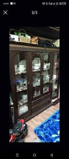 wooden showcase like new for sale