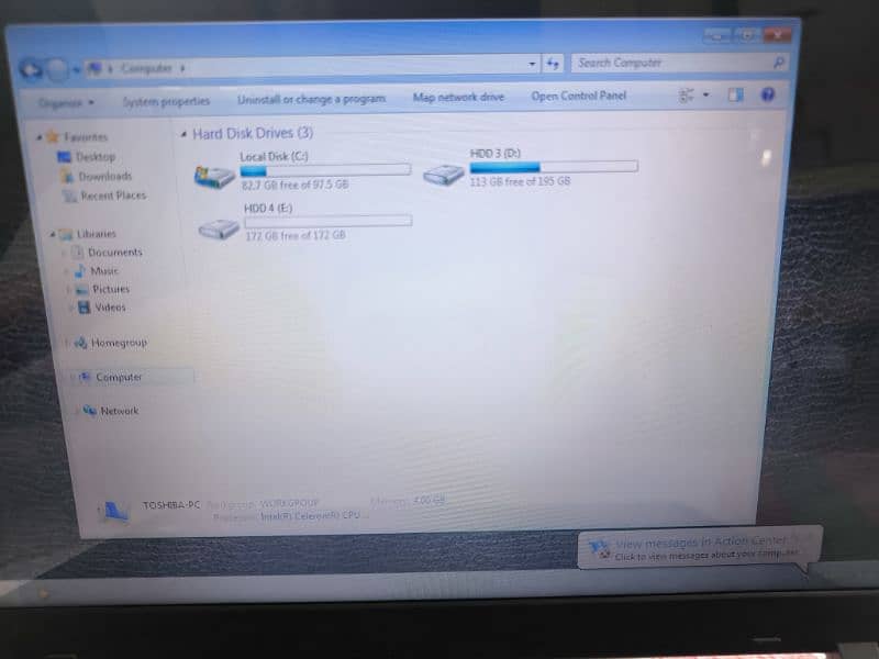 Toshiba Laptop 4gb ram, 512 gb storage, windows 7 LG 4