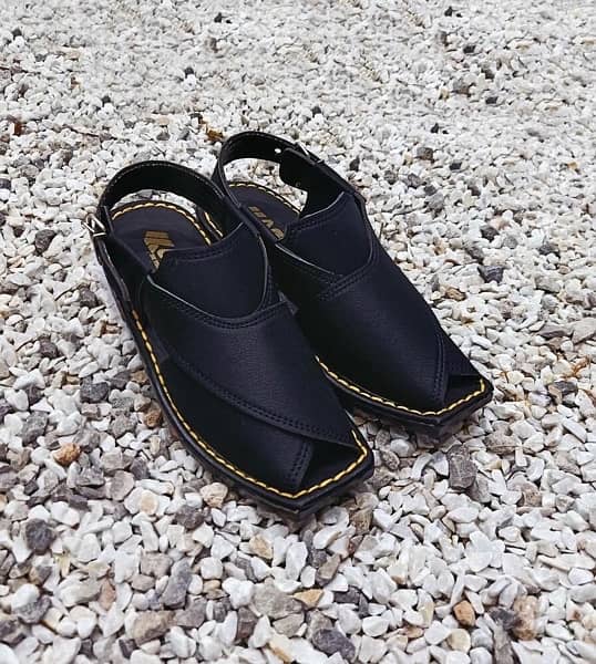 Men’s Peshawari Handmade Black Chappal 0