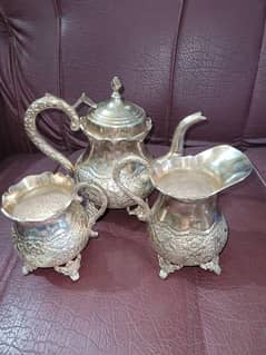 ANTIQUE WORLD PRESENTS GERMAN SILVER TEA SET INORIGIONLWORH SEEING