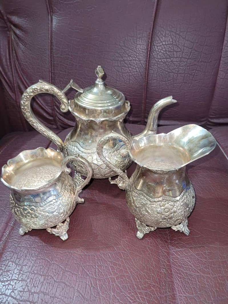 ANTIQUE WORLD PRESENTS GERMAN SILVER TEA SET INORIGIONLWORH SEEING 0