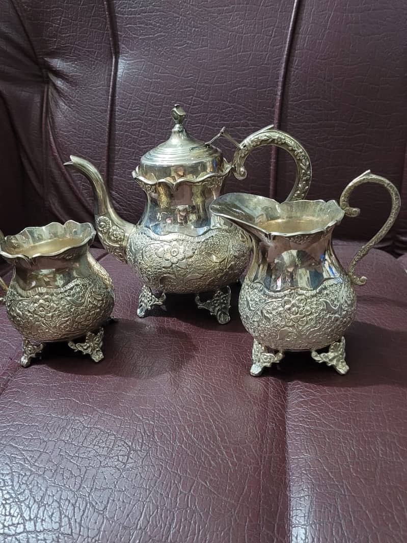 ANTIQUE WORLD PRESENTS GERMAN SILVER TEA SET INORIGIONLWORH SEEING 1