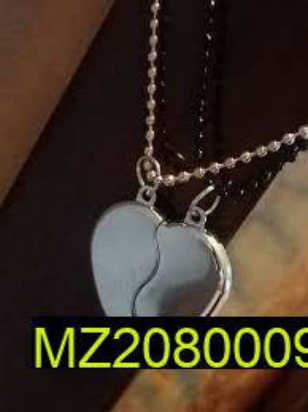 2 Pcs stainless Steel Magnetic Heart Design Couple,s Pendant 1