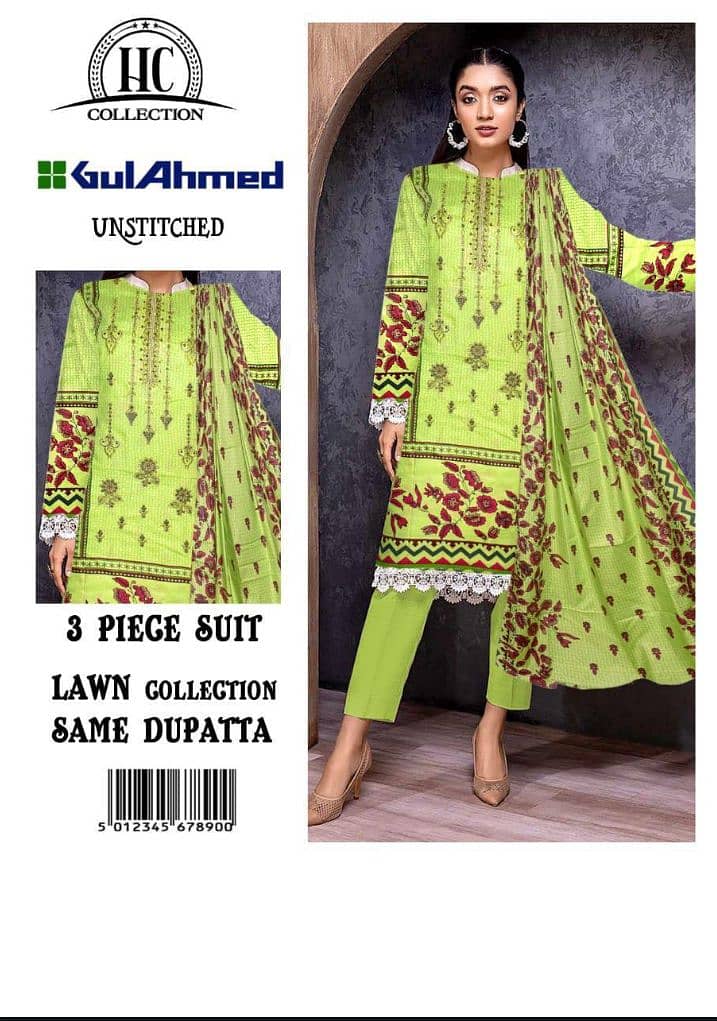 Ladies suit | Casual suit| Lawn suit | 3 pcs Suits | Unstitch Suits 2